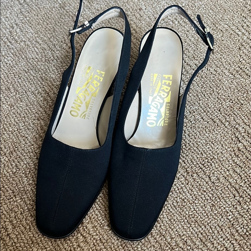 Salvatore Ferragamo Women's Black Slingback Shoes